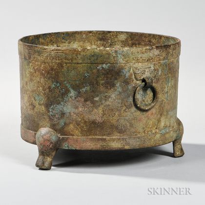 Archaic Bronze Tripod Vessel