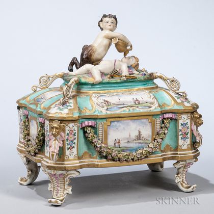 Dresden Hand-painted Porcelain Casket