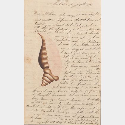 "Dear Mother" Letter with Shell Motif