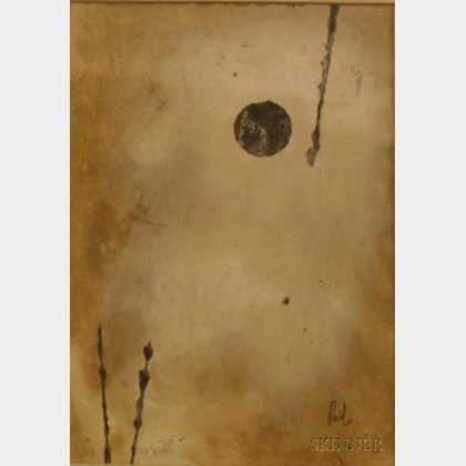 Continental School, 20th Century Abstract Composition with Black Moon