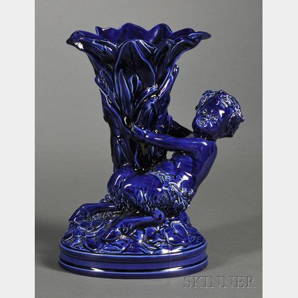 Wedgwood Blue Glazed Figural Vase