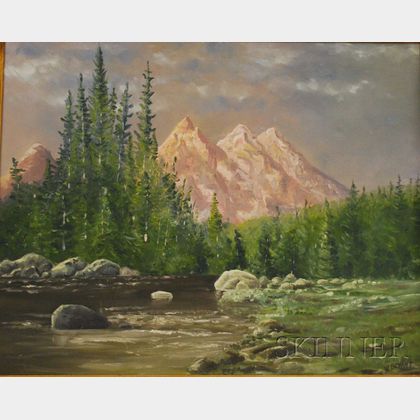 American School, 20th Century Mountain Landscape with River.