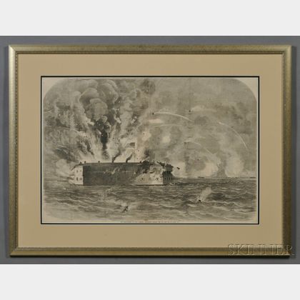 Frank Leslie Print The Bombardment of Fort Sumter