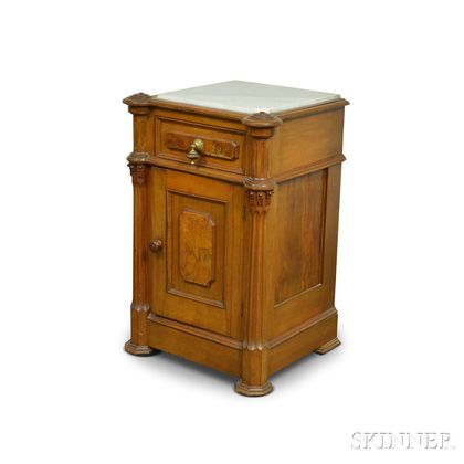 Renaissance Revival Marble-top Carved Walnut Commode