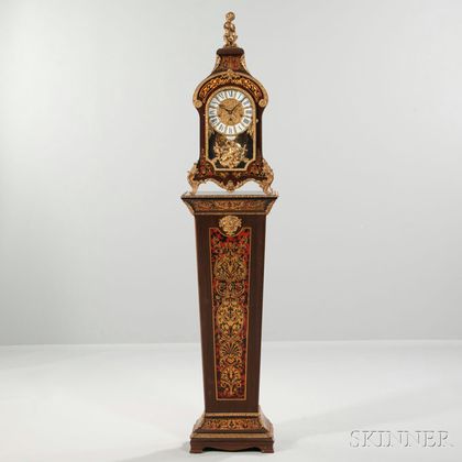 Tiffany Boulle Quarter-hour Chiming Mantel Clock and Pedestal