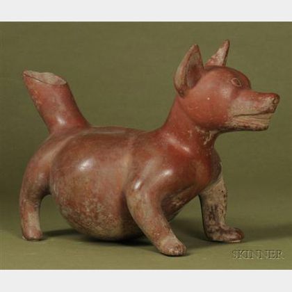 Pre-Columbian Pottery Vessel in the Shape of a Dog