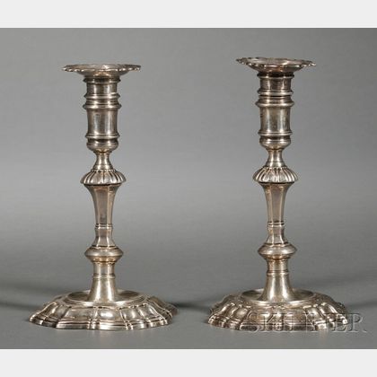 Pair of George II Silver Candlesticks