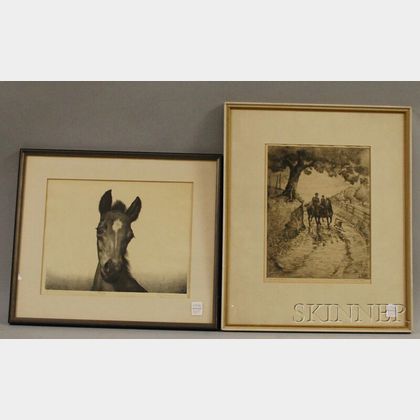Two Framed Equestrian-themed Prints: Polly Knipp Hill (American, 1900-1990),Morning Ride