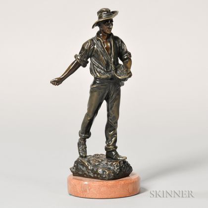 Bronze Figure of a Farmer