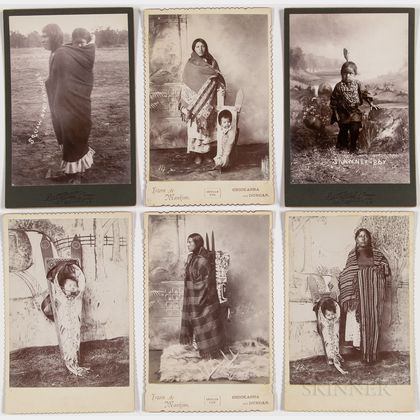 Six Cabinet Card Photos of American Indian Women and Children