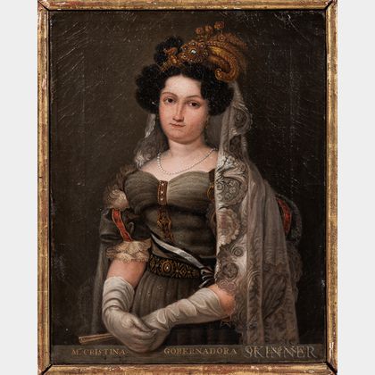 Spanish School, 19th Century Portrait of Maria Cristina, Gobernadora de España