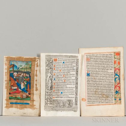 Printed Books of Hours, Twenty Parchment Leaves.