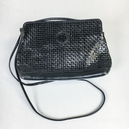 Fendi Black Woven Leather Handbag