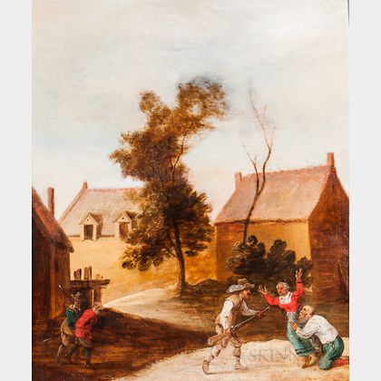 Dutch School, 17th Century Soldiers Taking Village Folk as Prisoners