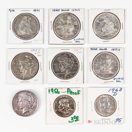 Small Group of Dollars and Half Dollars