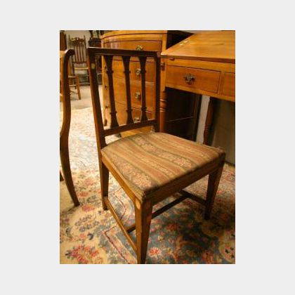 Provincial Neoclassical Pine Square-back Side Chair. 