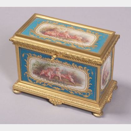 "Sevres" Porcelain and Gilt Bronze Mounted Jewel Box