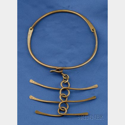 Artist-Designed Brass Necklace, Art Smith