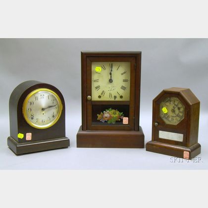 Three Seth Thomas Mahogany-cased Mantel Clocks