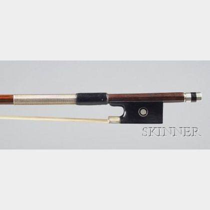 French Silver Mounted Violin Bow, JTL