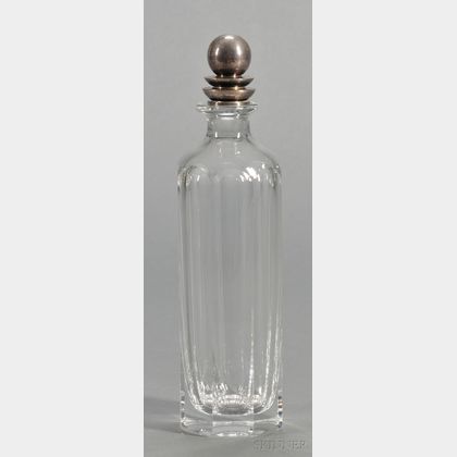 Baccarat Colorless Glass and Georg Jensen Sterling Stoppered Decanter
