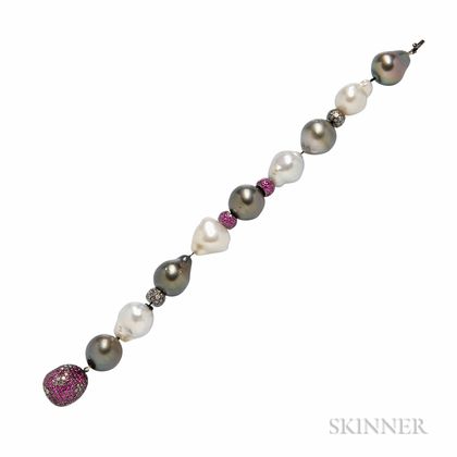 Baroque Tahitian and South Sea Pearl Bracelet