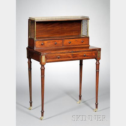Regency Rosewood and Brass-mounted Writing Desk
