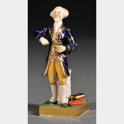 Bloor Derby Porcelain Figure of a Bookish Gentleman