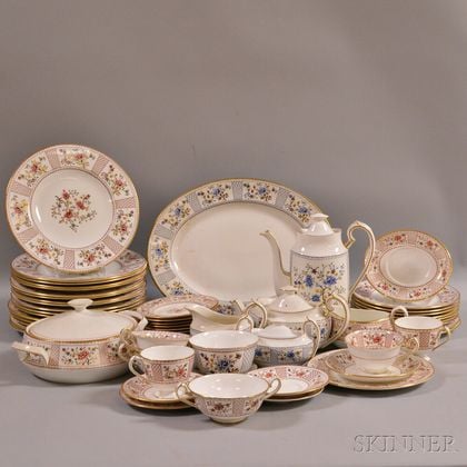 Group of Royal Crown Derby "Lucienne" Porcelain Dinnerware. Estimate $400-600