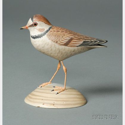 Carved and Painted Semi-Palmated Plover Ornamental Mantel Figure