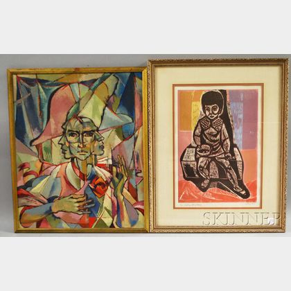 Two Framed Works: Irving Amen (American, 1918),Girl in Hong Kong
