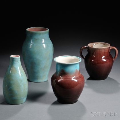 Four Pisgah Forest Vases 
