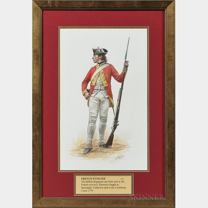 Original Don Troiani Watercolor Figure Study of a French Fusilier from the Dillon Regiment