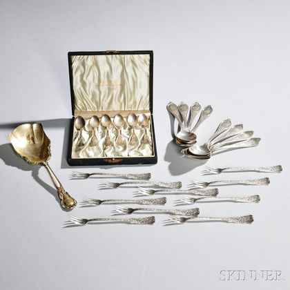 Twenty-three Pieces of American Aesthetic Movement Sterling Silver Flatware