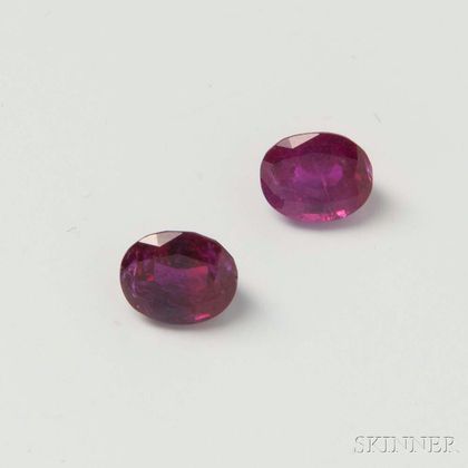 Two Unmounted Faceted Rubies