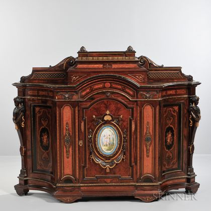 Renaissance Revival Porcelain-mounted Inlaid Cabinet