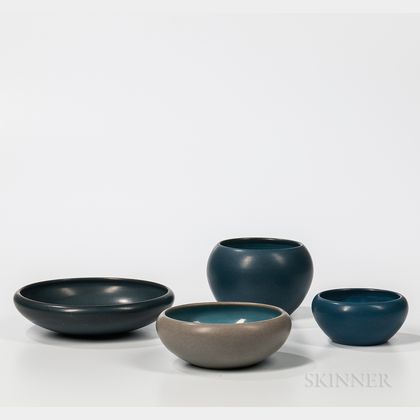 Four Marblehead Pottery Bowls