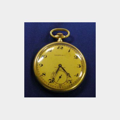 18kt Gold Openface Pocket Watch, Tiffany & Co. and Agassiz W. Co.