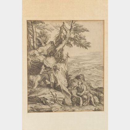 Cornelis de Cort (Dutch, 1533-1578) after Tiziano Vecelli, called Titian (Italian, c. 1485-1576) Saint Jerome in the Wilderness