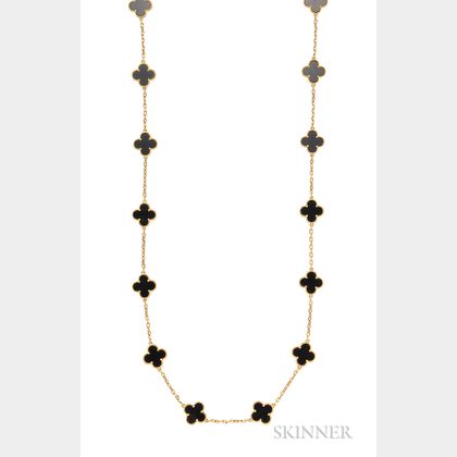 18kt Gold and Onyx "Vintage Alhambra" Long Necklace, Van Cleef & Arpels
