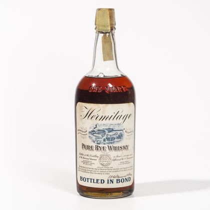 Hermitage Pure Rye Whiskey, 1 quart bottle 