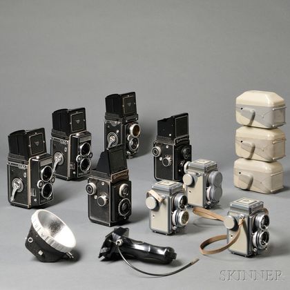 Eight Rollei TLR Cameras