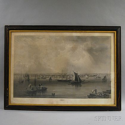 Large Framed Smith Bros. & Co. Engraving of Boston
