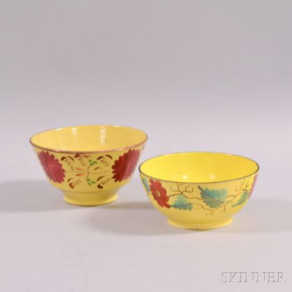 Two Floral-decorated Ceramic Bowls