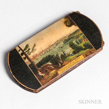 Illustrated Pasteboard and Leather Spectacle Case