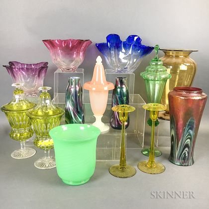 Fourteen Pieces of Colored Glass