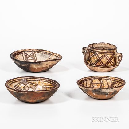 Four Southwest-style Pottery Vessels