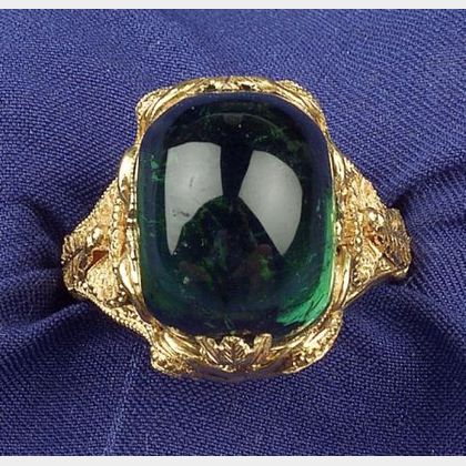 20kt Gold and Green Tourmaline Ring