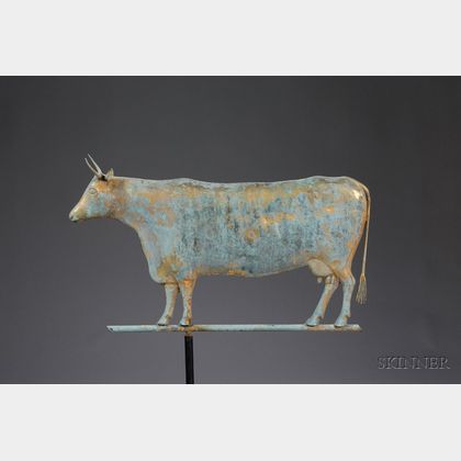 Gilt Molded Copper Cow Weather Vane