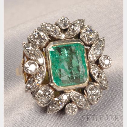 Sold at auction Emerald and Diamond Ring Auction Number 2515B Lot ...